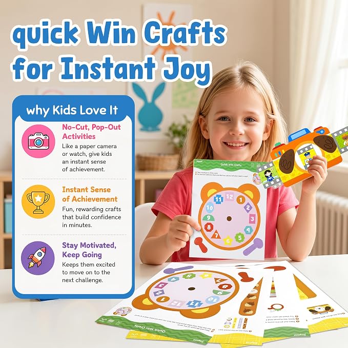 JoyCat Scissor Skills Activity Kit, Toddler Scissors Ages 3-5, Learning | Preschool workbook with 34 learning activities, scissors for kids and glue for cutting practice and toddler crafts.