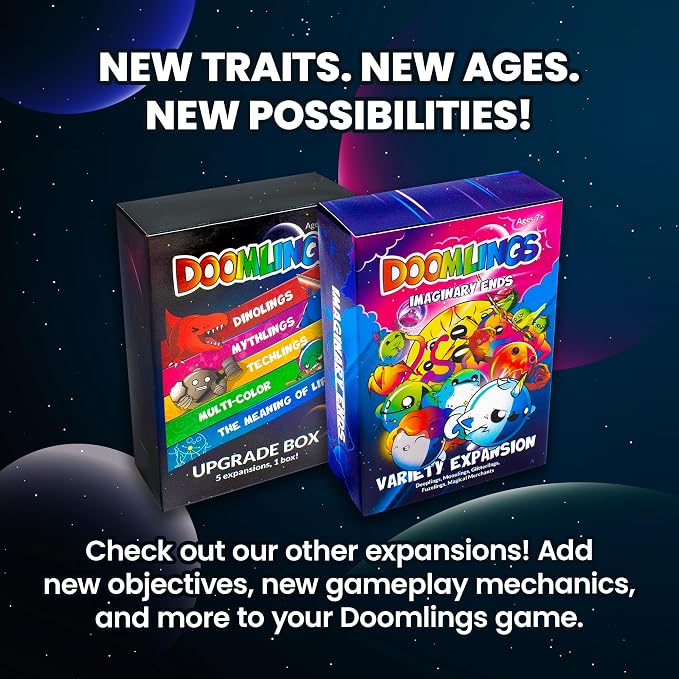 Doomlings Overlush - Mystery Expansion Card Game - 4X Booster Packs (60 Total Gameplay Cards, Including 4X Rare Holofoil Collectibles) | Family, Kids and Adult TCG Party Game | 2-6 Players | Ages 8+