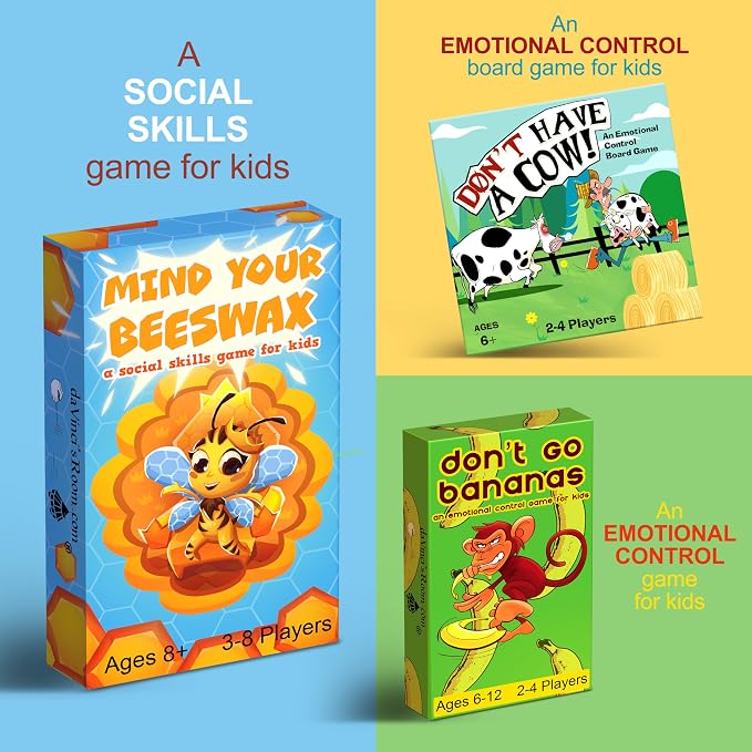 Mind Your Beeswax - Social Emotional Learning and Social Skills Games | Play a Mix of Activities and Games to help kids learn social skills in a safe fun environment - for Ages 8+ | 3-8 Players
