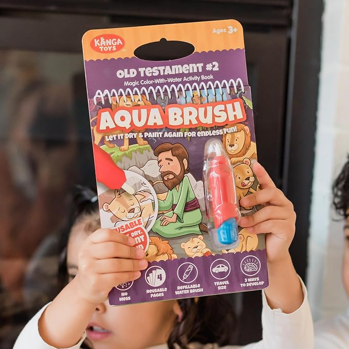 Aqua Brush Old Testament #2 Color with Water Activity Book, Bible School, Preschool, Elementary, Primary, Christian, Religion, for Kids Ages 3+