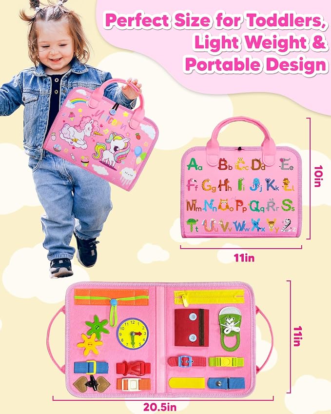 Busy Board Montessori Toys for Toddler Girl Birthday Gift Busy Book | Airplane Car Travel Toy, Learning Educational Toys, Activity Book, Toddler Activities, Sensory Toys, Fine Motor Skills