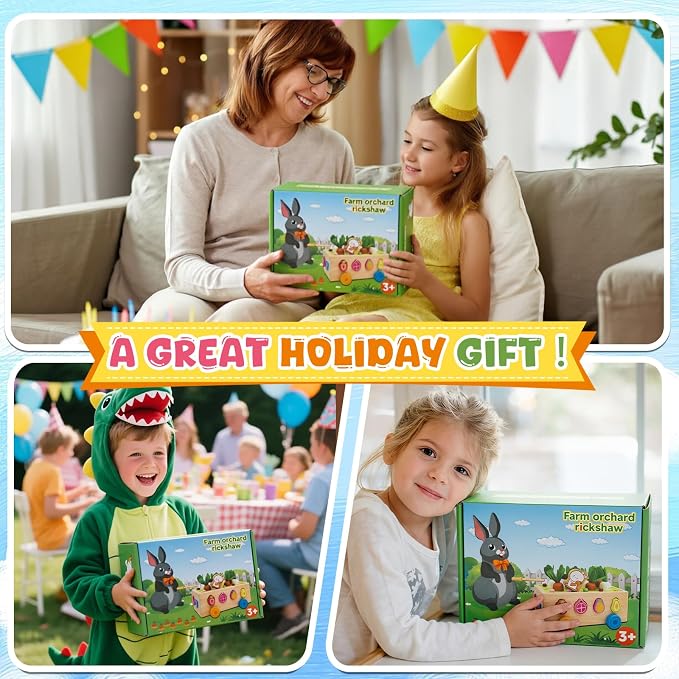 MEGRANATE Montessori Wooden Shape Sorter for Kids Carrot Shape Sorting Toy for Kids Montessori Shape Puzzles Fine Motor Toys Sensory Learning Educational Toys for Kids 3+ Years Old