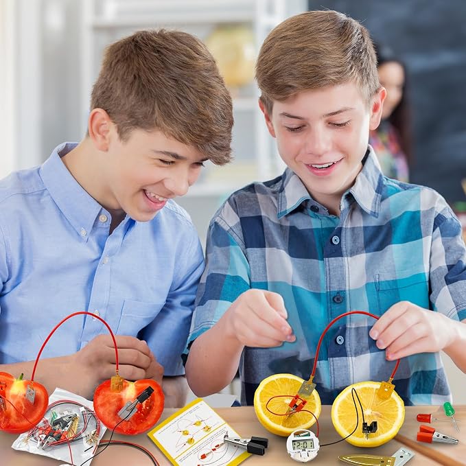 Science Kits for Kids Age 8-12, 6 Pack Fruit Battery Bulk STEM Circuit Kits | Science Experiment Projects for 2nd-5th Grade Classroom Activities, STEM Toys for 8 9 10 11 12 13 Year Old Gifts