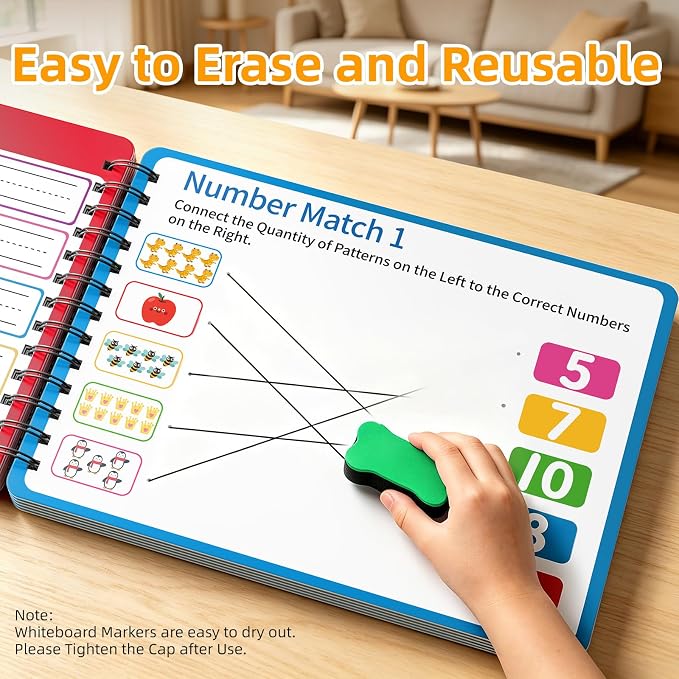 Busy Book for Toddlers 3-5, Montessori Preschool Learning Activities | Toddler Quiet Reusable Sticker Activity Book, Autism Sensory Travel Toys , Educational Gift for Boys Girls Kids (42 Pages)