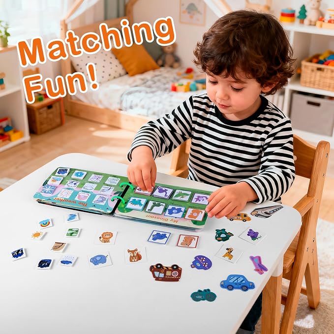 NAHSHON 12 Themes Small Montessori Busy Book Learning Toys for Kids 3-5 | Preschool Learning Activities Educational Sorting Toys for Kids 3 Year Old, Autism Sensory Fine Motor Matching Games