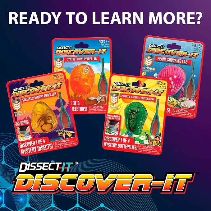 Discover-It Ancient Amber, Science Lab Kit, STEM Toys for Kids, Ages 5+ | Hidden Insect: Open synthetic amber to discover a preserved toy insect while learning about ancient life and STEM