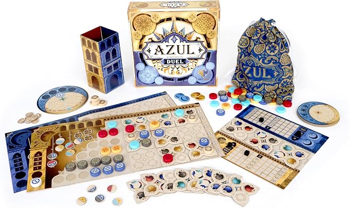 Asmodee Azul Duel Board Game - Competitive Head-to-Head Tile-Placement Strategy Game, Stunning Mosaic Art and Quick Gameplay for Kids & Adults, Ages 8+, 2 Players, 30-45 Minute Playtime | Competitive Head-to-Head Tile-Placement Strategy Game, Stunning ...