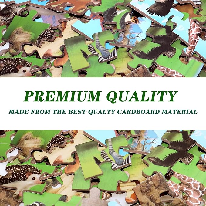 Puzzles for Kids Ages 6-8 Year Old, 100 Piece Grassland Animals Jigsaw Puzzle for Toddler Children Learning Educational Puzzles Toys for Boys and Girls - Every Piece is Unique