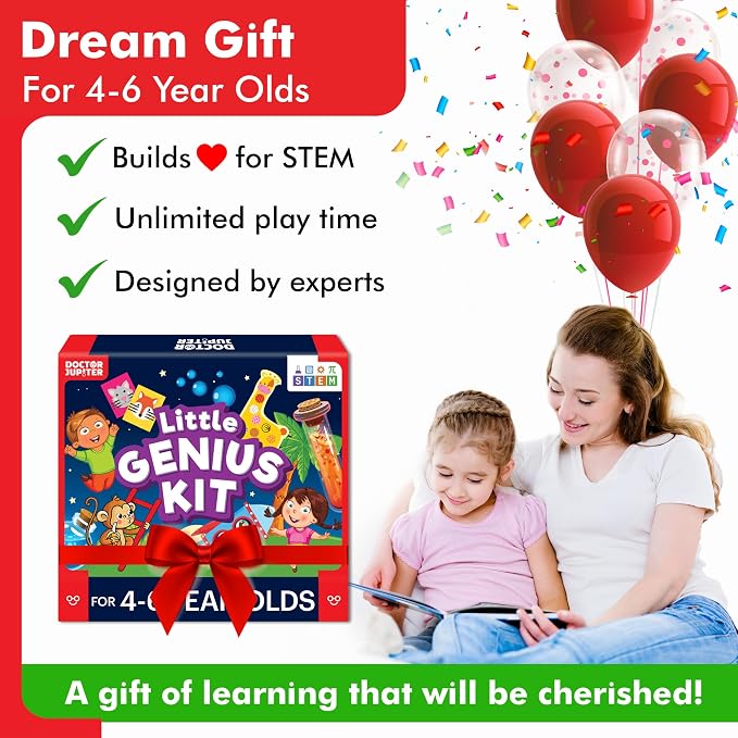 Doctor Jupiter Little Genius Kit for Kids Ages 4+, Educational Learning Toy | Set of Board Books and Science Kit for Kids Ages 3-5, Birthday Gift Ideas, STEM Toys, Preschool Learning Activities