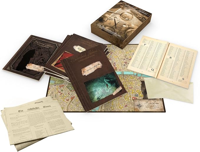 Asmodee Sherlock Holmes Consulting Detective - The Thames Murders & Other Cases Board Game - Captivating Mystery Game for Kids & Adults, Ages 14+, 1-8 Players, 90 Min Playtime