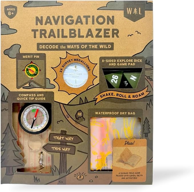 Navigation Trailblazer Adventure Kit New | Includes a map skills guide and waterproof dry bag, a STEM toy set for wayfinding skills, fun for adults and Kids ages 8+