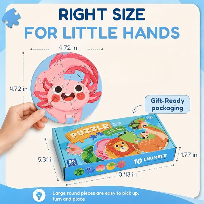 Round Matching Puzzle for Kids Ages 3+, Double Sided ABC Alphabet and Number Paper Jigsaw Game, Preschool Learning Toy for Focus