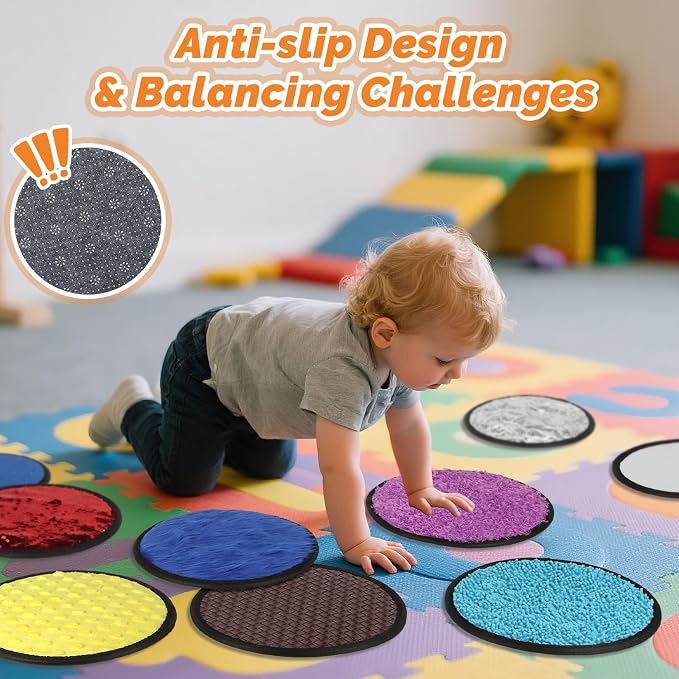 Sensory Toys 9 Set Sensory Mats, Mixed Colors for Kids with Autism | Designed for children with autism and young learners, 8.3-inch size for classroom supplies and educational gifts