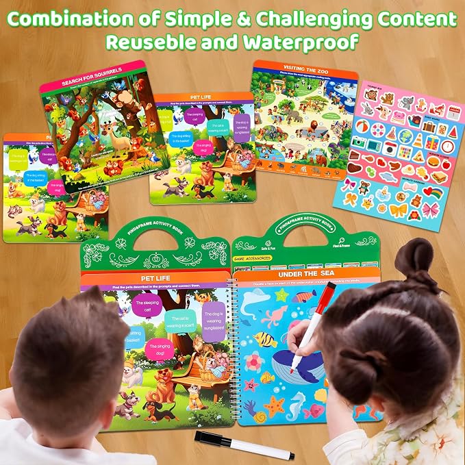 Search and Find Activity Books for Kids Ages 3-5, Toddler Toys Travel Games | Kids Busy Book for Car Airplane Road Trip Essentials, Perfect Easter Christmas Birthday Gift, Preschool Learning Activities