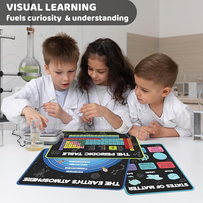 Jackinthebox 12 Science Posters for Kids Classroom Decor, Elementary School | Trendy Arts Kit, 5th Grade, Middle Teen Girls, Journal Gifts, STEM Learning, Educational Wall Display Set, Ages 10-14, Modern