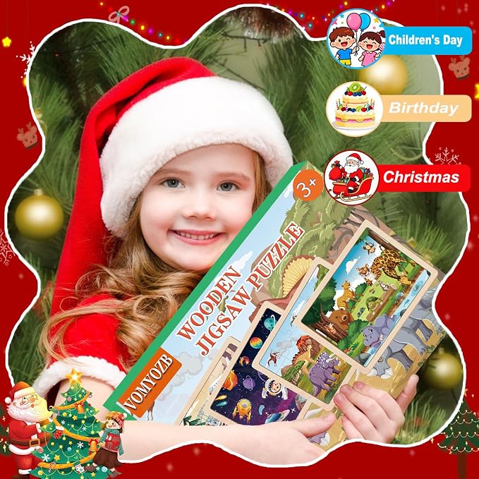 Puzzles for Kids Ages 4-6, 4 Packs 24 Piece Wooden Jigsaw Puzzle for Toddlers 3-5, Preschool Educational Toys Gifts for Boys and Girls