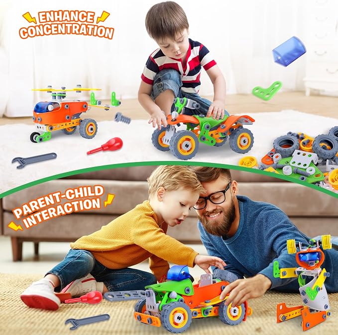 164 PCS Building Toys for Kids Ages 4-8 8-12, Educational STEM Activities, Erector Set Building Blocks, Construction Creative Games for Boys and Girls