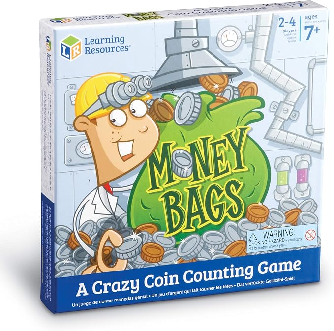 Learning Resources Money Bags Math Game - Classroom Math Games, Financial Literacy for Kids, Counting Board Game
