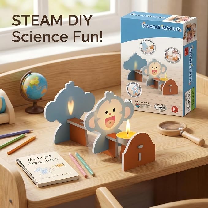 STEM Pinhole Imaging Kit, Explore Light Propagation | Build a pinhole imager! See light travel straight, inverted images. Explore shape & brightness. Safe STEM fun.