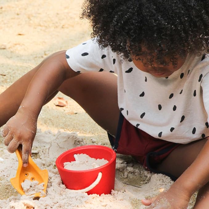 PlanToys® Sand Play Set Wooden Montessori Outdoor Sensory and Fine Motor Toy | Creative, Tactile and Imaginative Beach Learning Activity | Eco Friendly Sand Tools for Open Ended Play