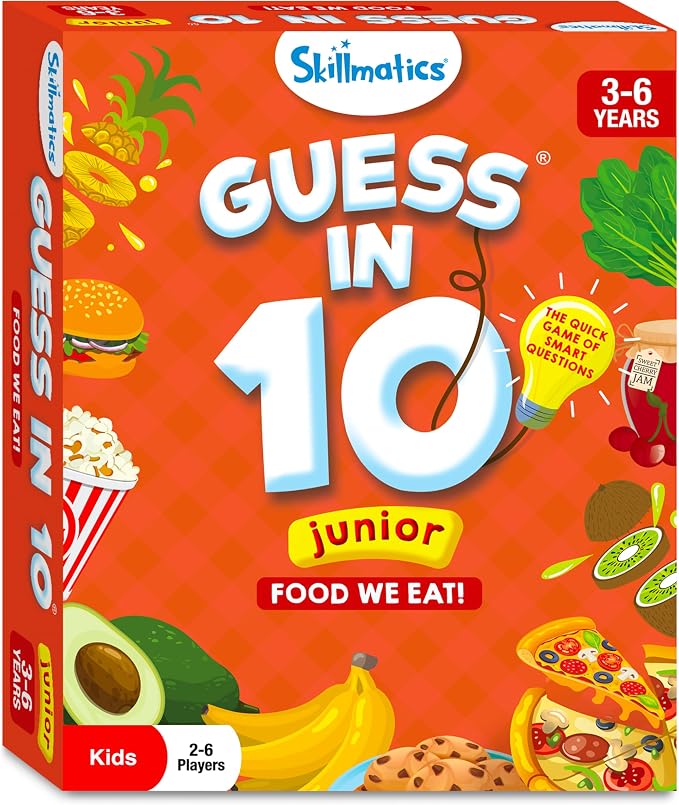 Skillmatics Guess in 10 Junior – Food We Eat, Card Game, Gift for Kids | Family Trivia Game, Educational Travel Toy, Geography & History Board Game, Screen-Free Fun, Boys & Girls Ages 3, 4, 5 & Up
