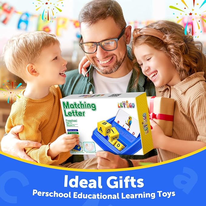 Learning Games for Kids Ages 3-8, Matching Letter Game for Kids Toys Ages 3-8 Educational Toys for 3-8 Year Olds Boys Girls Birthday Party Easter Gifts for 3-8 Year Olds Boys Girls Blue