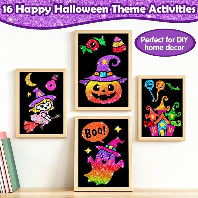 FUNNYB&G Foil Art Craft Kit for Kids, Sparkly Birthday Gift Toy for Kids | No Mess, Kids Ages 4-10 Create Sparkling Artwork, A Creative Gift for Birthdays, Holidays, Travel Activities,Screen-Free Fun