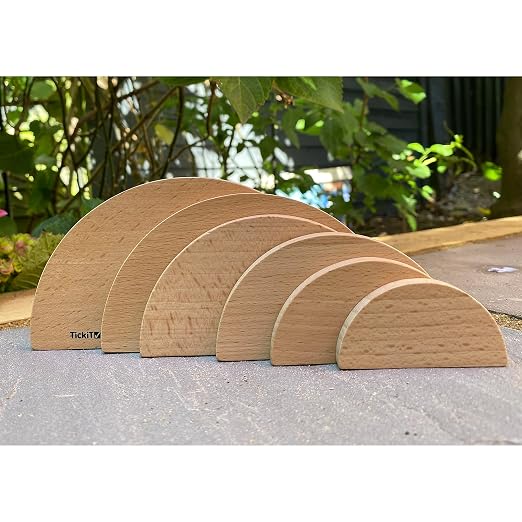 TickiT Natural Architect Panels - Arches - Set of 6 - Stacking Blocks for Ages 1+ - Open-Ended Toys