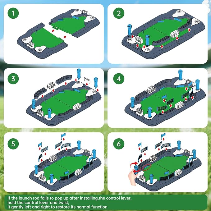 Mini Soccer Board Game for Kids Ages 6-12 Tabletop Foosball Toy Gift | Mini 4-Flipper Foosball Toy, 2 Player Indoor Battle Game with Built-in Score Keeper, Interactive Family Game Night Toy