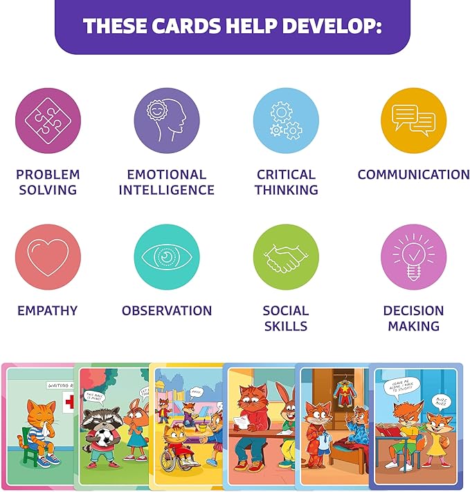 Who What Why Mega Pack Conversation Cards, Speech Therapy Game, Ages 4+ | 120 picture cards, WH questions, speech delay support, counseling tools, social skills, communication, classroom and therapy