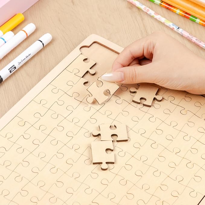 Mr. Pen- Blank Wooden Puzzle, 24 Pieces, 11.8" x 8.8" | Wooden Blank Puzzles to Draw on