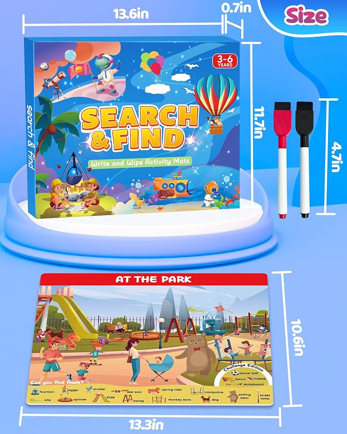 Search and Find Activity Books for Kids Age 3-5 4-8, Kids Travel Toys Games | Car Airplane Toys, Toddler Kid Road Trip Travel Essentials, Boys Girls Birthday Gifts, Preschool Learning Activities