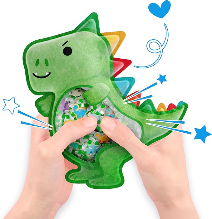 Vango BIZYBOO Spike - Seek & Find Plush Travel Toy for Kids Ages 2+ | 25+ hidden objects to search, matching picture & word card, handheld sensory play, fine motor skills, quiet car & plane rides