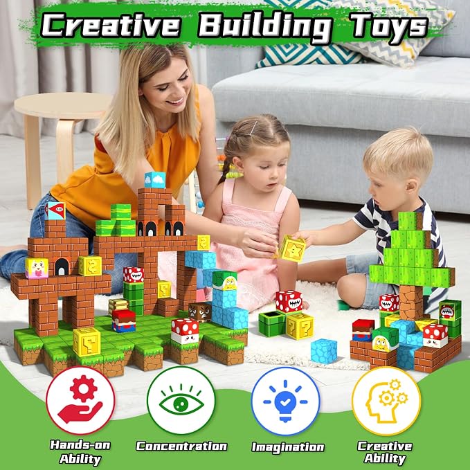 KAEILORU Magnetic Blocks,1.21" Large Magnet Building Block for 3 Year Old | 48PCS Toddlers Toys for 4 5 6 Year Old, Magnet Cubes for Kids Ages 3-5 4-8 Sensory Toy Christmas Birthday Gift for Boy Girl