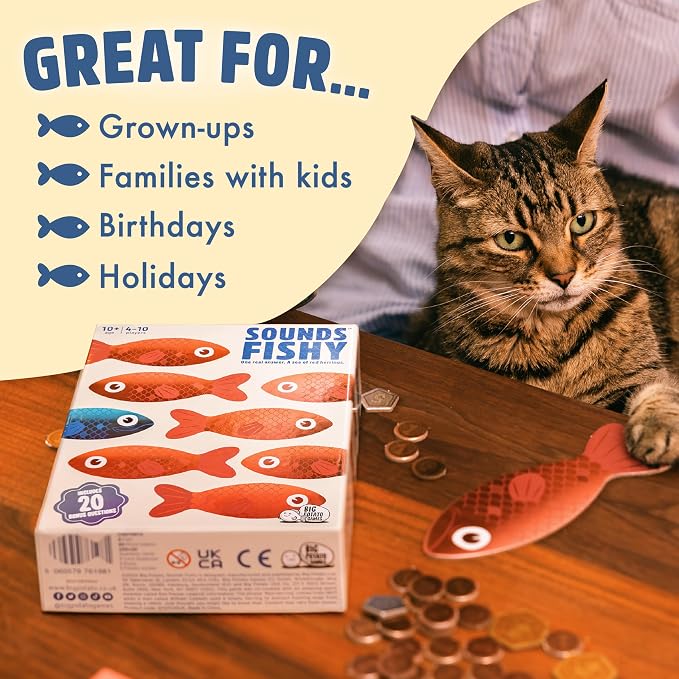 Sounds Fishy: Fake Answers to Wild Trivia Questions Party Game, Age 10+ | Bluffing Beats Brains, Different Every Time, Know It or Make It Up, Ages 8+, Fun for Kids & Adults, Great for Cookouts