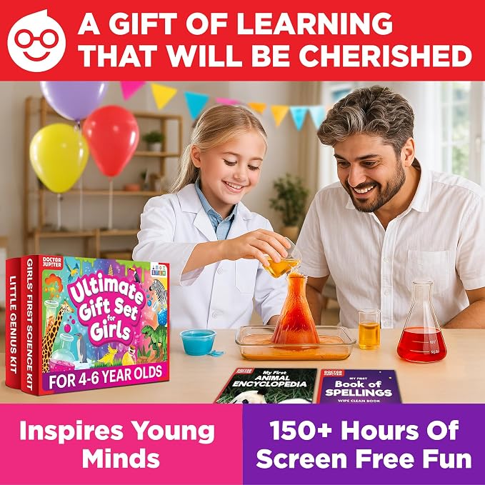 Doctor Jupiter Ultimate Gift Set of Learning for Girls Ages 4-6 | Birthday Gift Ideas for Girls 4, 5, 6, 7, 8 Year Olds, Science Kits for Kids Ages 5-7, STEM Educational Toys