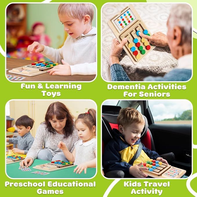 V-Opitos Color Matching Puzzle, Montessori Brain Teaser for Kids Ages 3-7 (Pack of 2)
