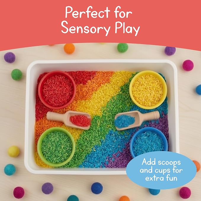 Sensory Play Rice for Kids, 6 Pack (6 lbs Total), 6 Individually Sealed 1 lb Bags, Non-Toxic Colored Rice for Sensory Bin Fillers, Fine Motor Activities, Crafts & Learning Play