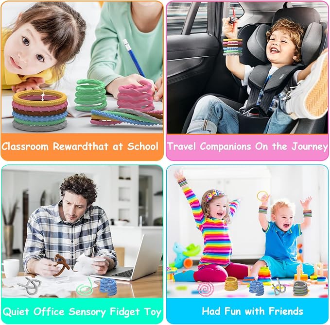 6 Pack Fidget Toys Sensory Sticks,Textured Sensory Toys for Autism,Imagination Sticks for Calming,Stress,Anxiety, ADHD & Autism Children Toddlers Boys Girls