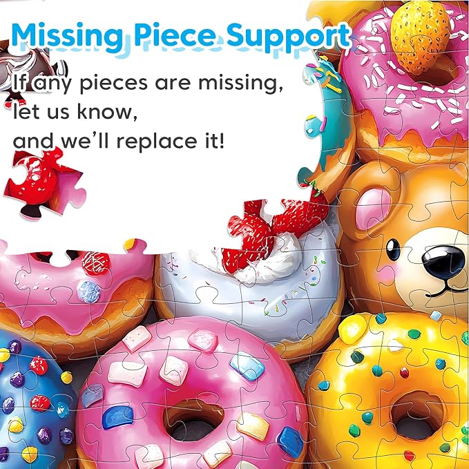 4 Packs 100 Piece Puzzles for Kids Ages 4-6 6-8 8-10, Cute Donuts & Insects & Dalmatians & Animals Educational Jigsaw Puzzles, Birthday Xmas Gifts for Boys Girls Teens Adults Kids Puzzles 4-6 5-8