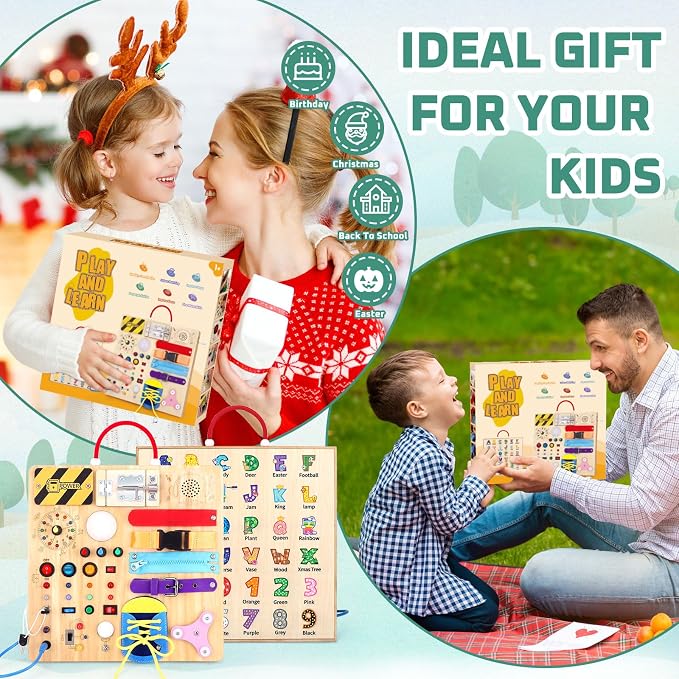 23 in 1 Busy Board Montessori Toys for Toddler and 1-3 Year Old Boys and Girls