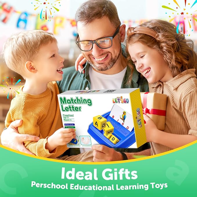 Toys for 3-8 Year Olds Boys Girls, Matching Letter Game Educational Games for Kids Ages 3-8 Easter Birthday Gifts for 3-8 Year Olds Boys Girls Preschool Kindergarten Educational Spelling Toys Green