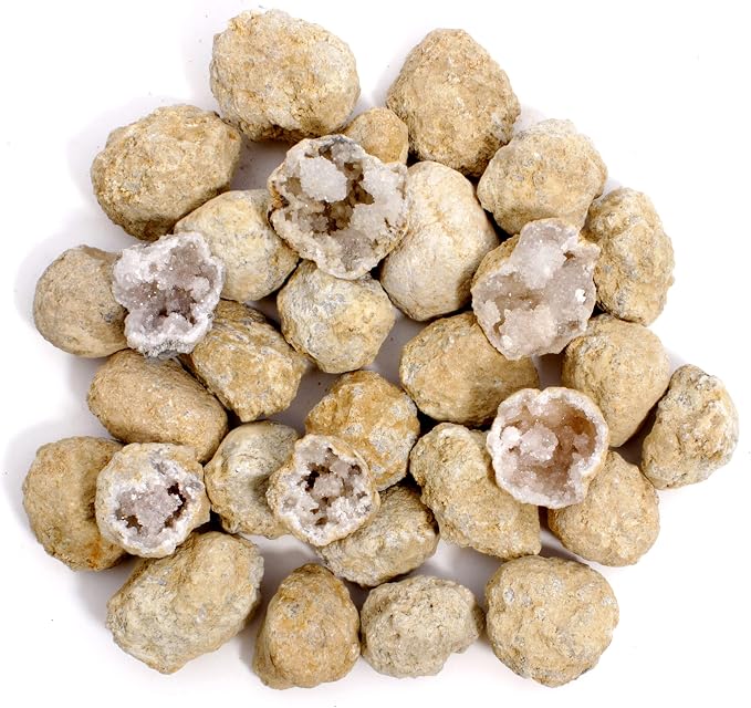 DANCING BEAR 25 Break Your Own Geodes, 90% Hollow, (Large 1.75-2.5") Crack Open & Discover Amazing Surprise Crystals Inside! Educational Info and Instructions Included, Fun Party Favors & Prizes