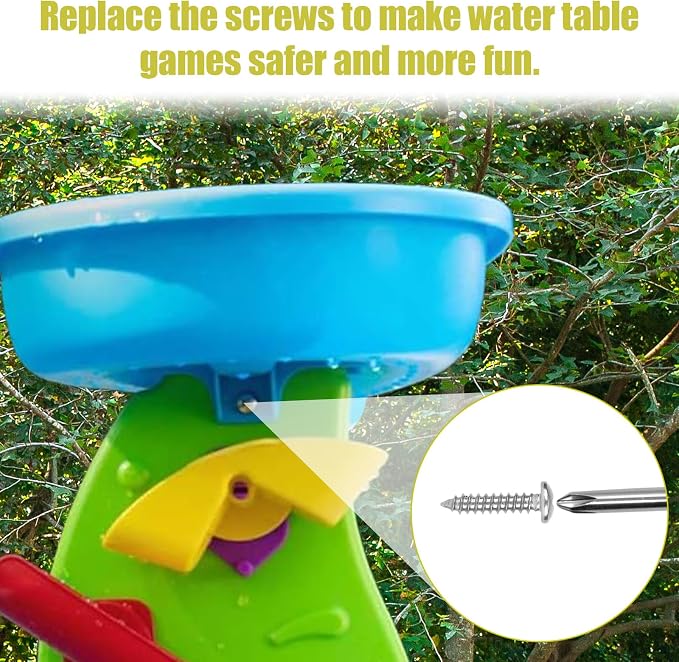 28pcs Replacement Screws Compatible with Step 2 Water Table, Stainless Steel Screw Kit for Aqua Play Accessories Repair Attachments Parts for Outdoor Step2 Water Play Toys