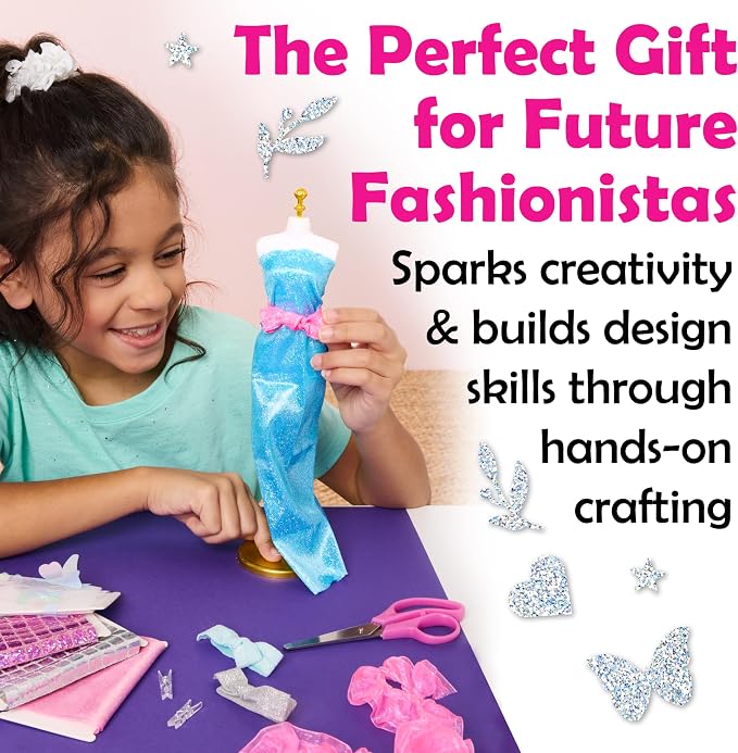 Creativity for Kids Designed by You Glam Studio: Girls' Fashion Designer Craft Kit for Ages 6-8, DIY Arts and Crafts for Kids, Birthday Gifts for Girls, Girl Toys