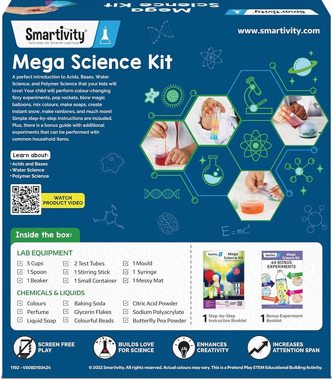 Smartivity Legendary Mega 150 Science Experiment Kit for Kids, Smart Birthday Gifts, Educational Science Experiments for Boys & Girls, STEM Toys for Learning & Fun for Age 6, 7, 8, 9, 10, 11, 12,14 | 150+ Amazing Science Experiments | STEM Educational ...