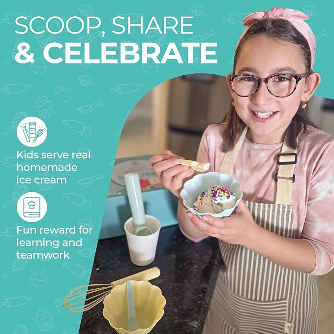 Kids Ice Cream Science Maker Kit | Real Reusable | Ages 5-12 | STEM DIY Activity | Make Homemade Ice Cream No Machine Needed | Screen Free Summer Fun | Birthday Christmas Gift