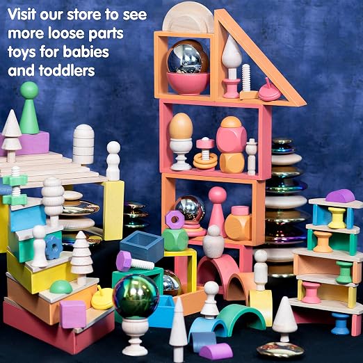 tickit Wooden Community Figures, Set of 10, for Ages 18m+ | Wooden Peg Dolls for Kids, 10 Different Shapes, Loose Parts Wooden Toys for Toddlers