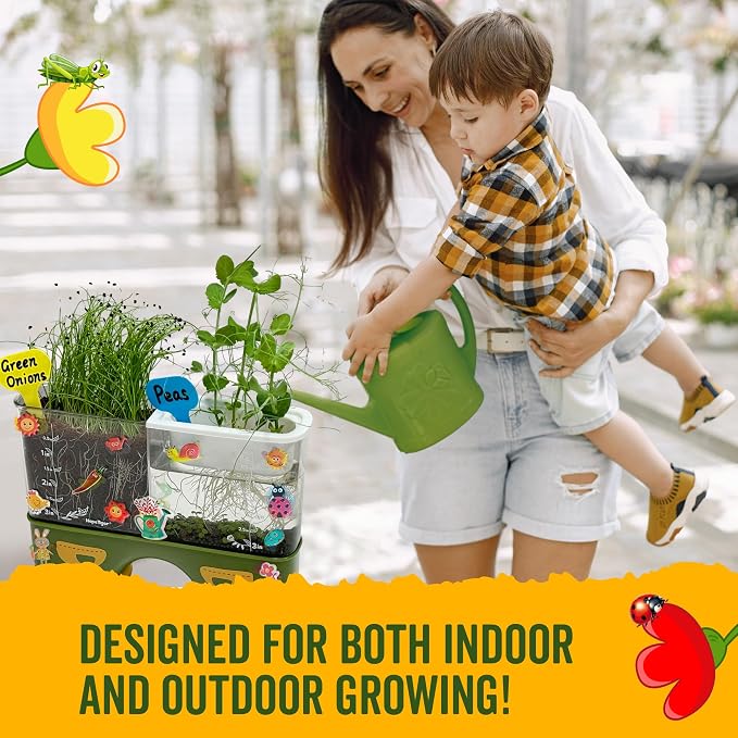 Gardening Root Viewer for Kids - Planting Kits with Seeds & Garden Supplies - Grow Your Own Seed - Home & Classroom Science Stem Learning - Plant Growing Spring Farm Toys & Gifts for Ages 6 Up