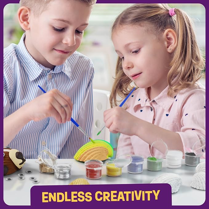 Shell Painting Craft Kit for Kids - Craft Activities Kits - Arts & Crafts | Gifts for Boys and Girls Ages 6-8, 8-12 Years Old - Creative Art Activity Gift - Toys for Age 6 7 8 9 10 11 12 Year Old